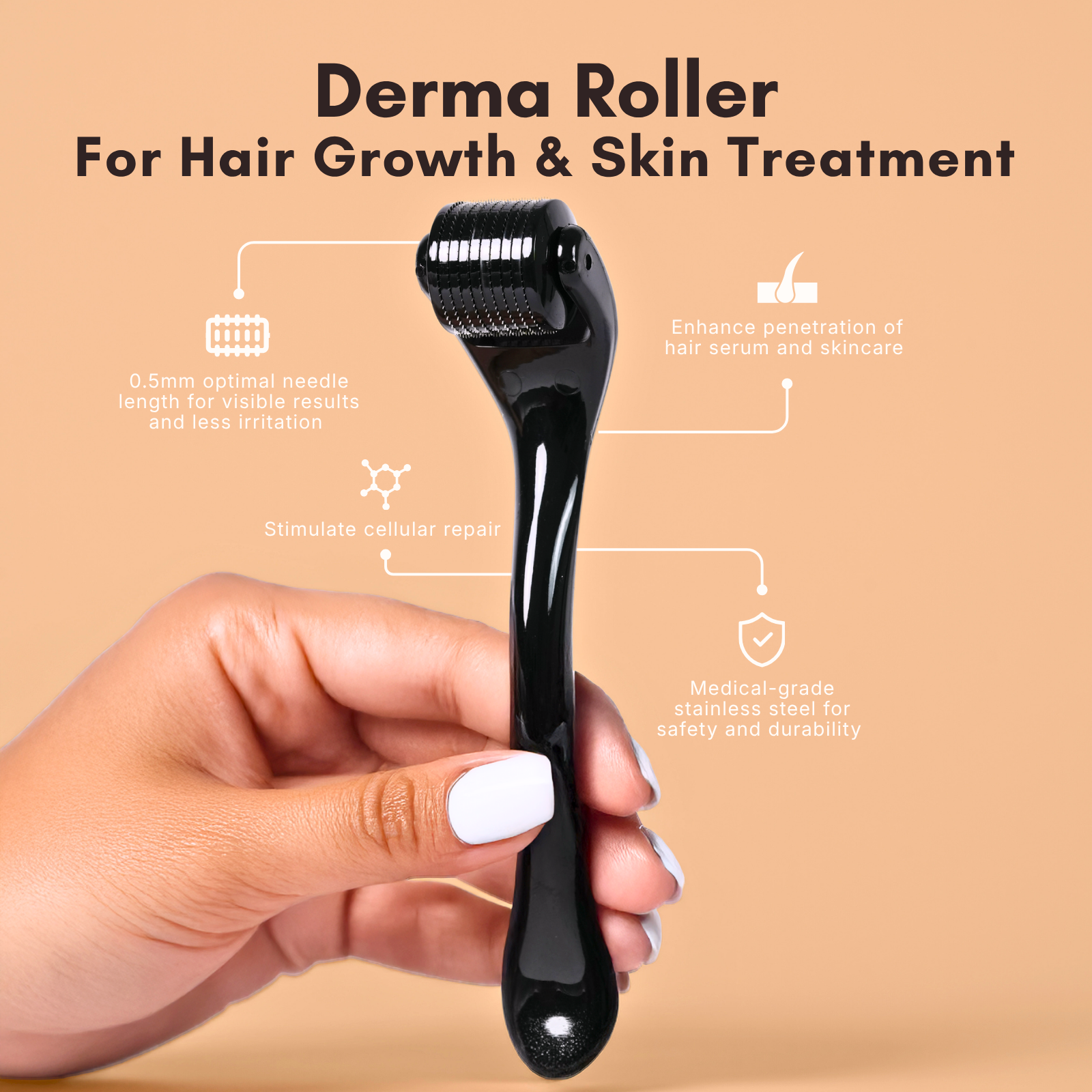 Microneedling Derma Roller for Hair Growth and Skin Treatment